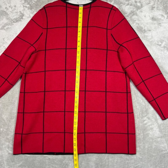 Talbots Sweater Women's XL Petite Red Open Front Cardigan 100% Merino Wool - Picture 5 of 12